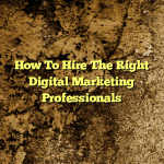 How To Hire The Right Digital Marketing Professionals